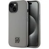 DKNY PU Leather Stack Logo Magsafe dėklas telefonui Apple iPhone 15 pilkos spalvos