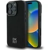 DKNY PU Leather Stack Logo Magsafe Apple iPhone 16 Pro dėklas telefonui juodos spalvos