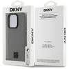 DKNY PU Leather Stack Logo Magsafe dėklas telefonui Apple iPhone 15 Pro Max pilkos spalvos
