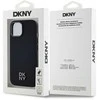 DKNY PU Leather Stack Logo Magsafe Dėklas, skirtas Apple iPhone 15 juodos spalvos