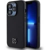 DKNY PU Leather Stack Logo Magsafe dėklas telefonui Apple iPhone 15 Pro juodos spalvos