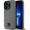 DKNY PU Leather Stack Logo Magsafe dėklas telefonui Apple iPhone 15 Pro pilkos spalvos