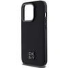 DKNY PU Leather Stack Logo Magsafe dėklas telefonui Apple iPhone 15 Pro Max juodos spalvos