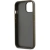 DKNY PU Leather Stack Logo Wrist Strap dėklas telefonui Apple iPhone 13 rudos spalvos
