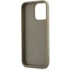 DKNY PU Leather Stack Logo Wrist Strap dėklas telefonui Apple iPhone 14 Pro Max rusvai gelsvas
