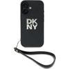 DKNY DKHCP16SPBSWSK Apple iPhone 16 6.1" dėklas telefonui juodos spalvos Wrist Strap Stock Logo