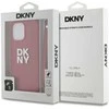 DKNY PU Leather Stack Logo Wrist Strap dėklas telefonui Apple iPhone 15 Pro raudonos spalvos