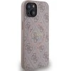 Guess GUHMP14SG4GFRP iPhone 14 / 15 / 13 6.1" rožinė/rožinė kietas dėklas 4G kolekcijai odinis metalinis MagSafe logotipas | GUESS