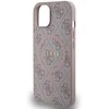 Guess GUHMP14SG4GFRP iPhone 14 / 15 / 13 6.1" rožinė/rožinė kietas dėklas 4G kolekcijai odinis metalinis MagSafe logotipas | GUESS