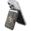 Dėklas „Guess 4G Metal Logo MagSafe Cardslot“ stovas su raudonomis spalvomis