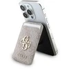 Dėklas Guess 4G Metal Logo MagSafe Cardslot Stand rožinės spalvos