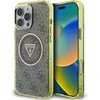 Guess IML 4G Glitter and Triangle Logo MagSafe Apple iPhone 16 Pro Max dėklas telefonui rudos spalvos