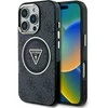 Guess IML Metal Glitter 4G Circle Triangle MagSafe – dėklas skirtas Apple iPhone 16 Pro Max juodas