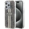 Dėklas GUESS GUHCP15LH4SGW IPHONE 15 PRO 6.1 "BROWN/BROWN HARDCASE IML 4G GOLD STRIPE