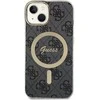 Dėklas GUESS GUHMP15SH4STK IPHONE 15/14/13 6.1 "Juodas / Juodas HARDCASE IML 4G MAGSAFE