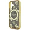 Guess IML Peony On 4G Background MagSafe Apple iPhone 16 Case – dėklas telefonui rudos spalvos
