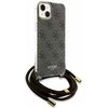 Apple iPhone 13 / 14 / 15 Guess dėklas Crossbody Cord 4G Print (GUHCP15SHC4SEW) rudos spalvos