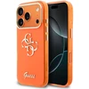 Guess IML 4G Script Metal Logo dėklas skirtas Apple iPhone 17 Pro Oranžinis