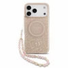 Dėklas Guess IML Flowers Allover Strap MagSafe Case for iPhone 18 Pro Max Rožinė