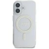 Guess IML Glitter Ring MagSafe Apple iPhone 16 dėklas telefonui skaidrus