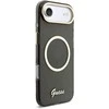 Guess IML Glitter Script Strap MagSafe dėklas skirtas iPhone Air Juodas