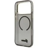 Guess IML Glitter Script Strap MagSafe dėklas skirtas iPhone 17 Pro Max Juodas