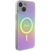 „Guess IML Iridescent MagSafe“ dėklas – Apple iPhone 15 dėklas, rausvas