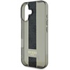 Guess IML Middle 4G Stripe Apple iPhone 16 dėklas telefonui juodos spalvos