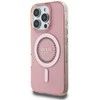 Guess GUHMP16LPFTDTEP Apple iPhone 16 Pro 6.3″ rožinės spalvos kietas dėklas IML Rhinestones MagSafe