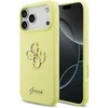 Guess Liquid Silicone 4G Metal Logo dėklas skirtas Apple iPhone 17 Pro Max geltonos spalvos