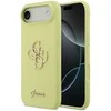 Guess Liquid Silicone 4G Metal Logo dėklas skirtas Apple iPhone 17 Air geltonos spalvos