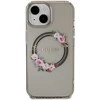 Guess IML Flowers Wreath MagSafe Apple iPhone 15 / 14 / 13 – dėklas telefonui juodos spalvos