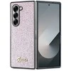 Guess PC/TPU Glitter Flakes Metal Logo Samsung Galaxy Z Fold6 dėklas telefonui rožinės spalvos