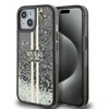 Dėklas GUESS GUHCP15SLFCSEGK IPHONE 15/14/13 6.1 "Juodas / Juodas HARDCASE LIQUID GLITTER GOLD STRIPES