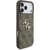 Guess PU 4G metalinis logotipo dėklas, skirtas „iPhone 18 Pro“, rudas