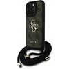 Guess PU 4G Metal Logo Crossbody Strap Apple iPhone 15 Pro Max dėklas telefonui rudos spalvos