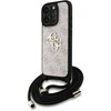 Guess PU 4G Metal Logo Crossbody Strap dėklas skirtas Apple iPhone 15 Pro Max rožinės spalvos