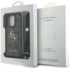 Guess PU 4G Metal Logo Crossbody Strap Apple iPhone 15 Pro Max dėklas telefonui rudos spalvos