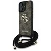 GUESS dėklas skirtas Apple iPhone 16 GUHCP16SP4GMGCRW (CBDY PU 4G Big Logo W/Cord Strap) rudos spalvos