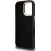 Guess PU 4G Metal Logo Stand Camera Frame dėklas skirtas Apple iPhone 16 Pro juodos spalvos