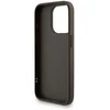 Guess PU 4G Metal Logo Strap dėklas skirtas Apple iPhone 15 Pro Max rudos spalvos
