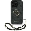 Guess PU 4G Metal Logo Strap dėklas skirtas Apple iPhone 15 Pro Max juodos spalvos