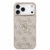 Guess PU 4G Metal Logo Dėklas su dirželiu, skirtas iPhone 18 Pro Max, Rožinė