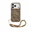 Dėklas Guess PU 4G Metal Logo Strap Case for iPhone 18 Pro Max Brown