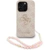 Guess PU 4G Metal Logo Strap dėklas skirtas Apple iPhone 15 Pro Max rožinės spalvos