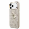 Guess PU 4G Metal Logo Dėklas su dirželiu, skirtas iPhone 18 Pro Max, Rožinė