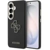 Guess PU 4G Resin Metal Logo dėklas skirtas Samsung Galaxy S26+ juodos spalvos