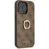 Apple iPhone 13 Pro Guess dėklas 4G with Ring Stand (GUHCP13L4GMRBR) rudos spalvos