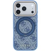 Dėklas Guess PU 4G Ring Stand MagSafe Case, skirtas iPhone 18 Pro, mėlynas
