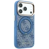 Dėklas Guess PU 4G Ring Stand MagSafe Case, skirtas iPhone 18 Pro, mėlynas